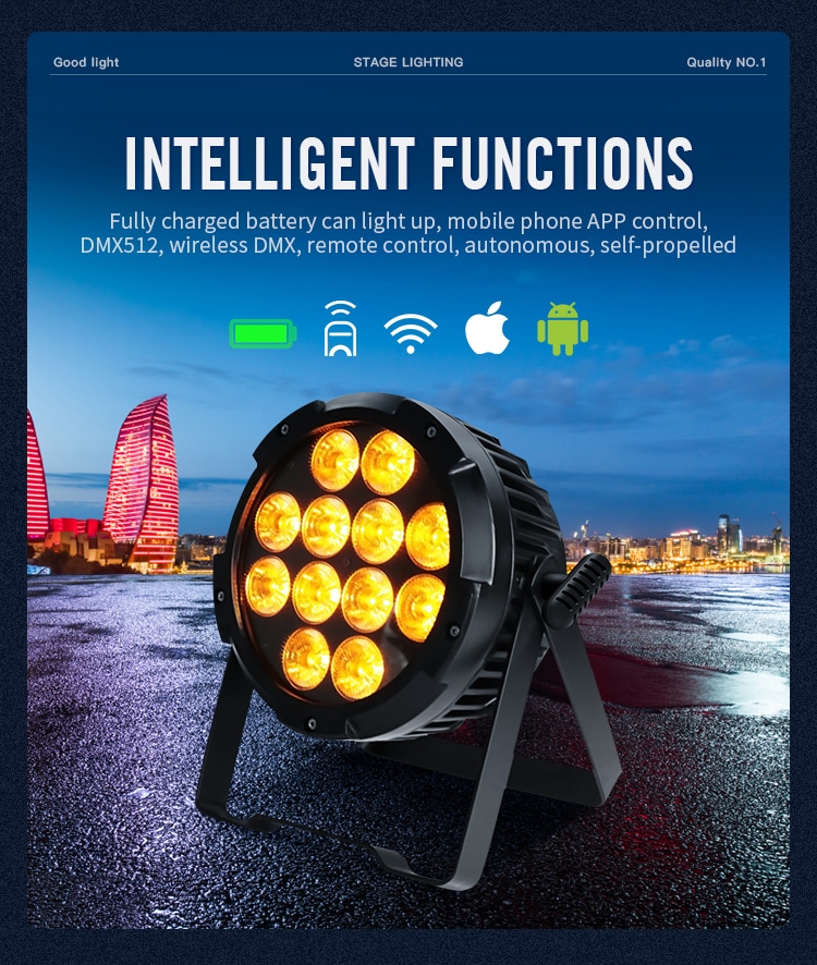 WATERPROOF WIRELESS BATTERY DMX LED PAR LIGHT D37-3