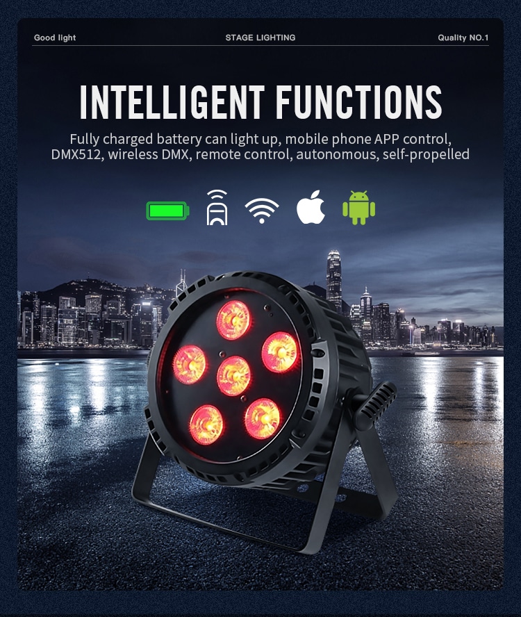 WATERPROOF WIRELESS BATTERY DMX LED PAR LIGHT D37-1