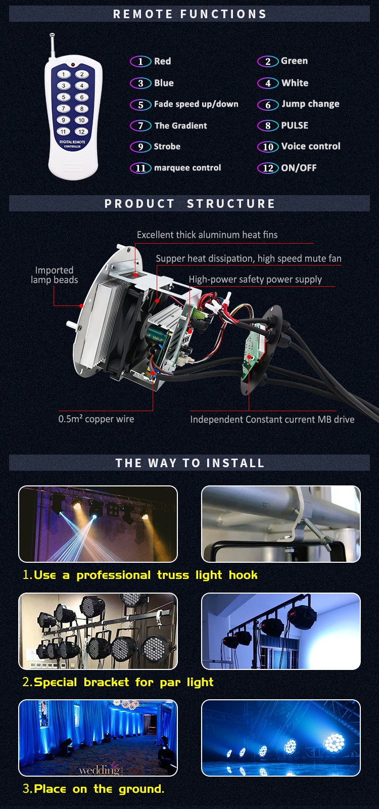 18PCS LED FLAT PAR LIGHT