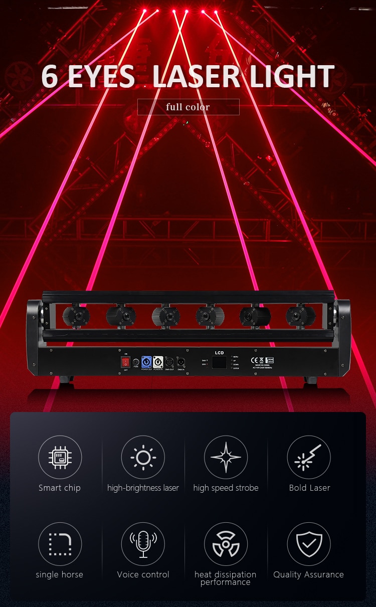6 EYES MOVING HEAD LASER LIGHT I8-1
