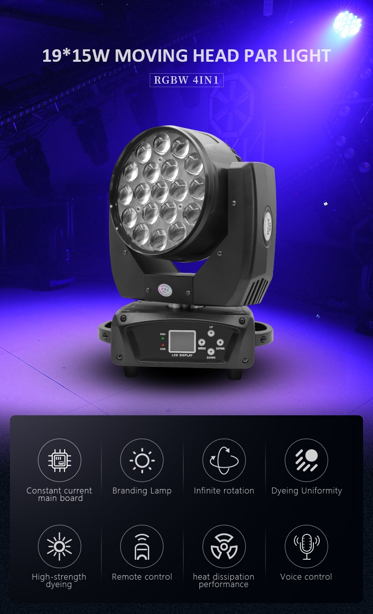 19*15W LED WASH MOVING HEAD LIGHT MARTIIN MAC AURA