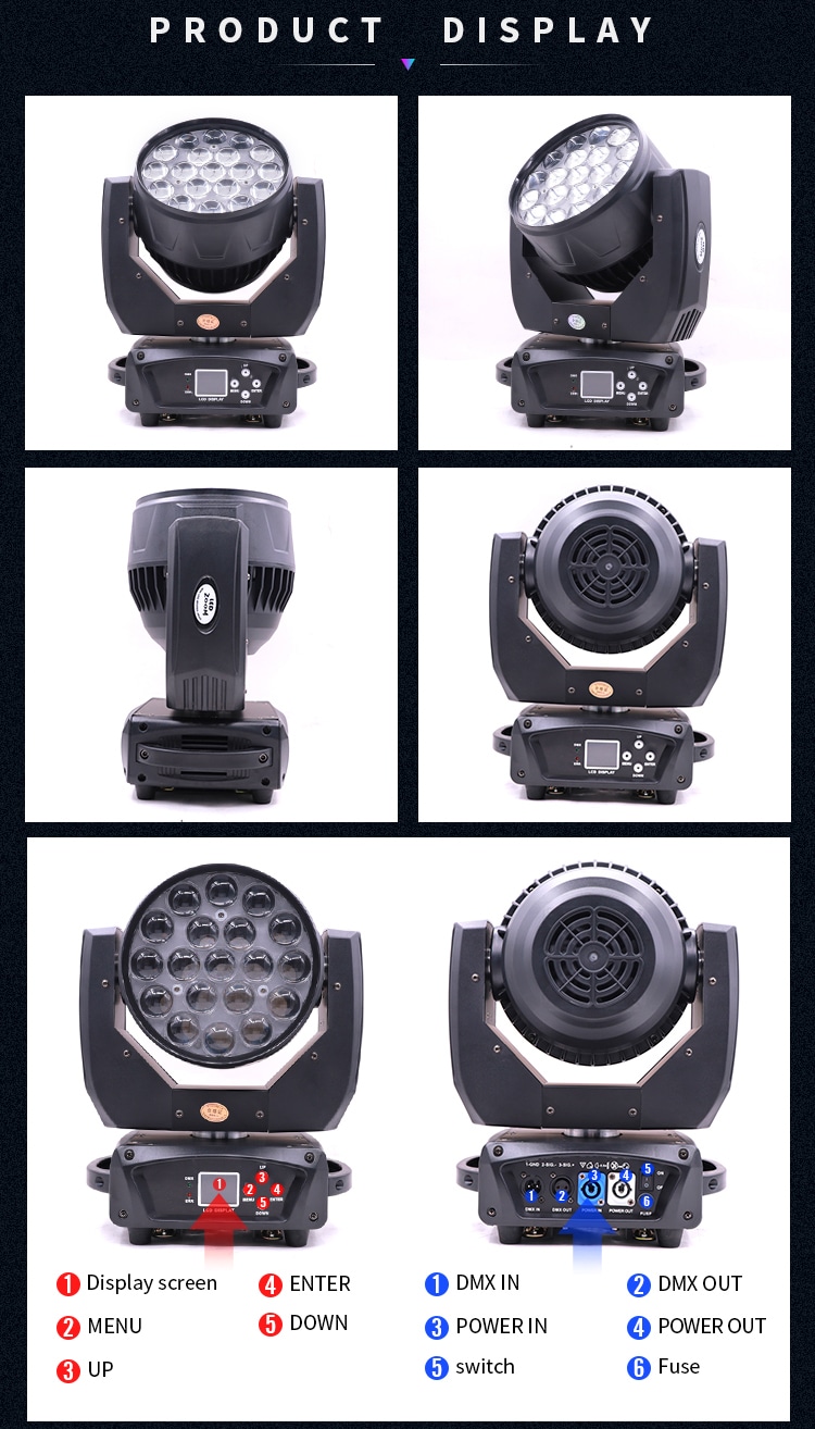 19*15W LED WASH MOVING HEAD LIGHT MARTIIN MAC AURA