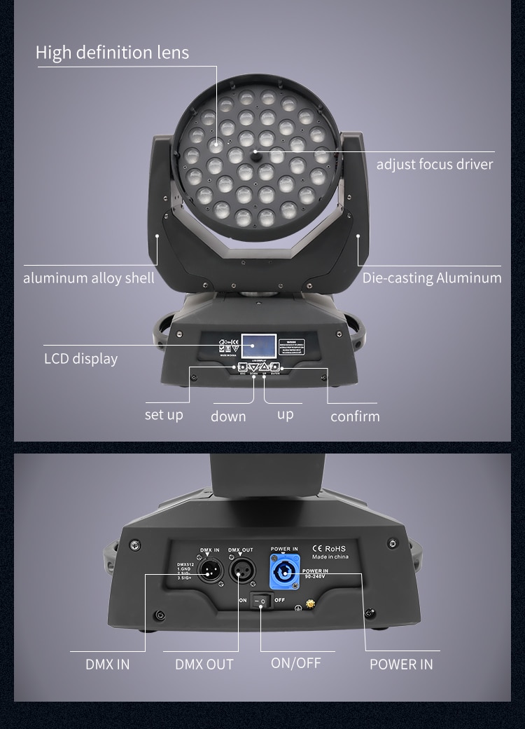 36PCS*10/12/15W MOVING HEAD PAR LIGHT