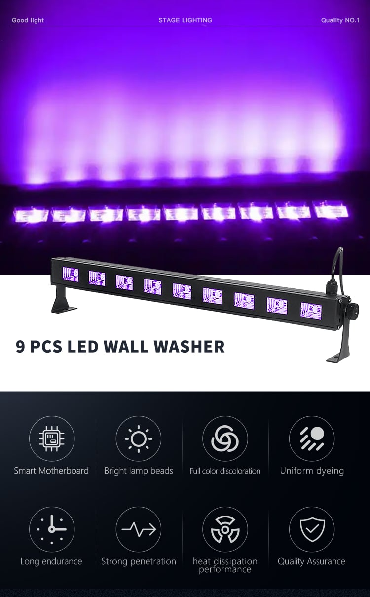 9PIC LED UV BLACK LIGHT