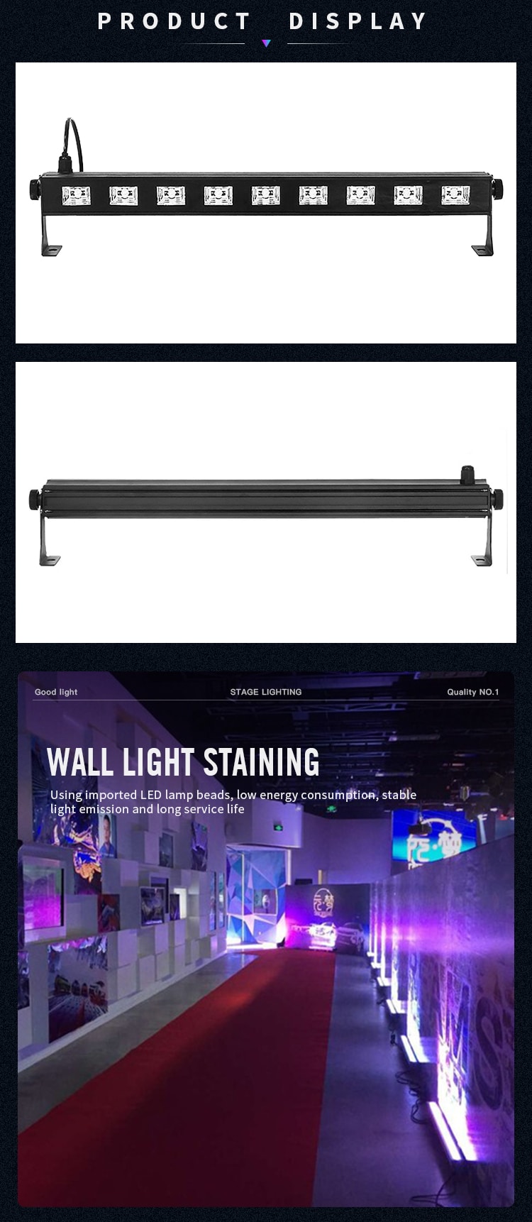 9PIC LED UV BLACK LIGHT