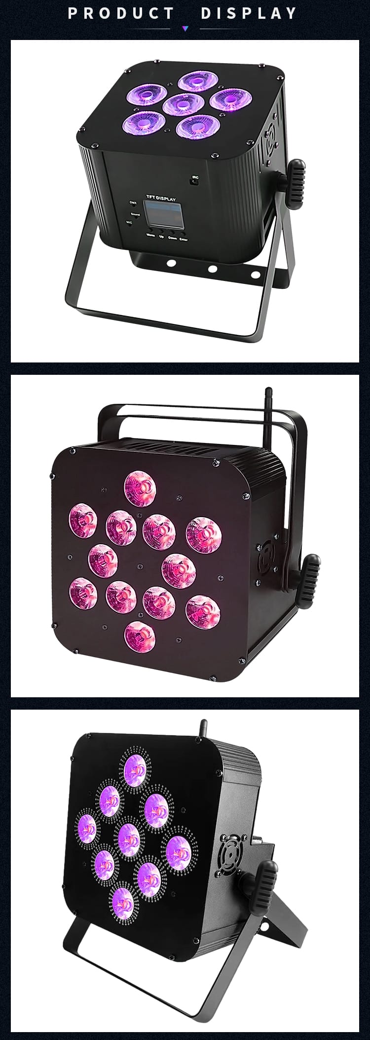 WIRELESS BATTERY DMX LED PAR UP LIGHT 6/9/12*18W Eternal Lighting cube Echo