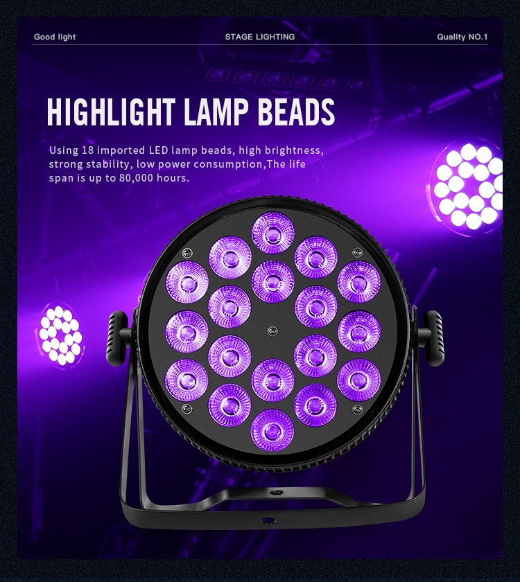 18PCS LED FLAT PAR LIGHT