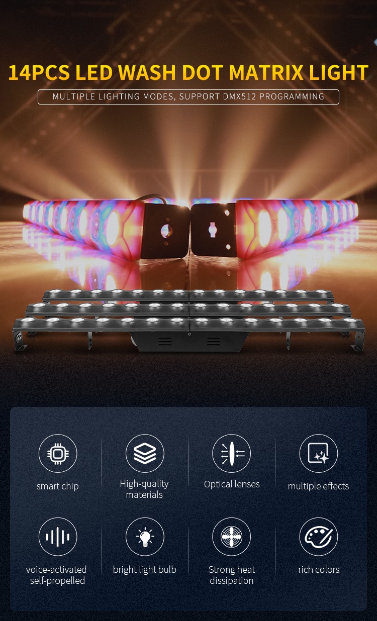 14PCS LED WASH DOT MATRIX LIGHT