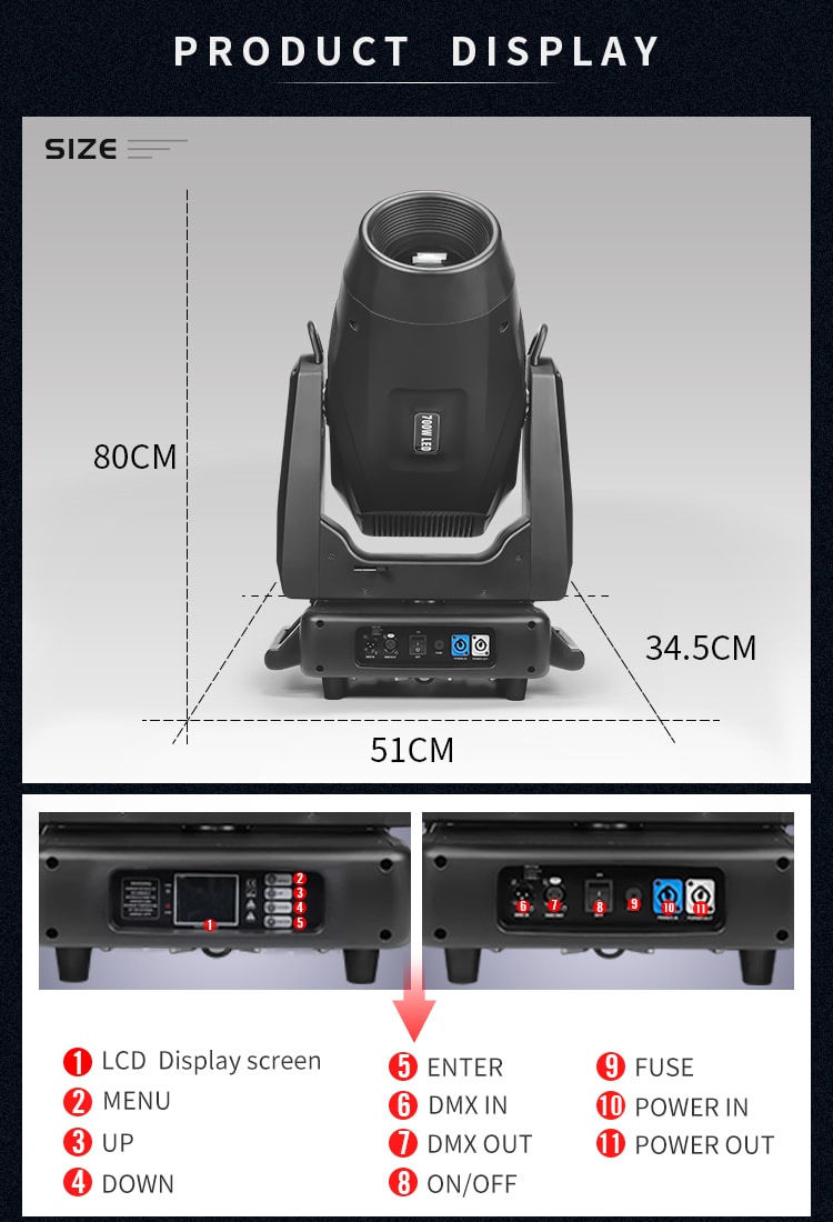 LED PROFESSIONAL 600/700/800/1000/1200W CUT MOVING HEAD LIGHT 2