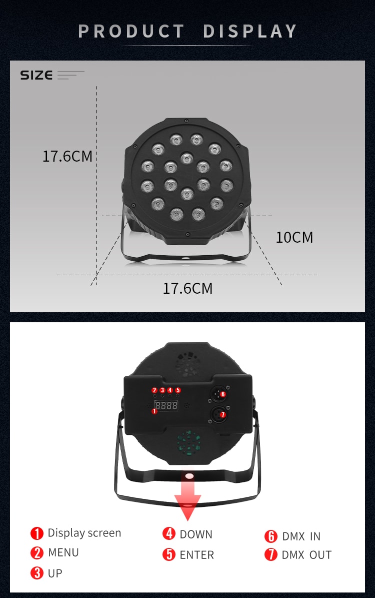 18PCS LED MINI PAR LIGHT