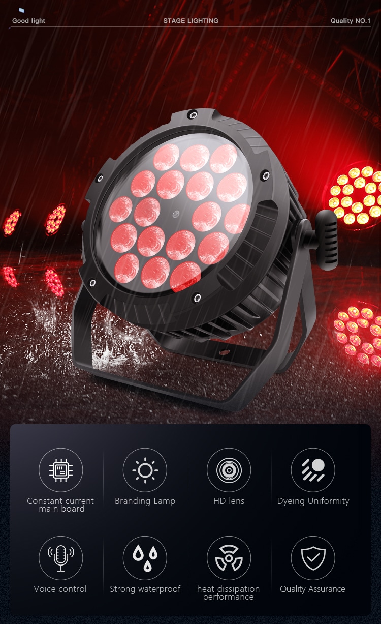 WATERPROOF 18PCS LED FLAT PAR LIGHT