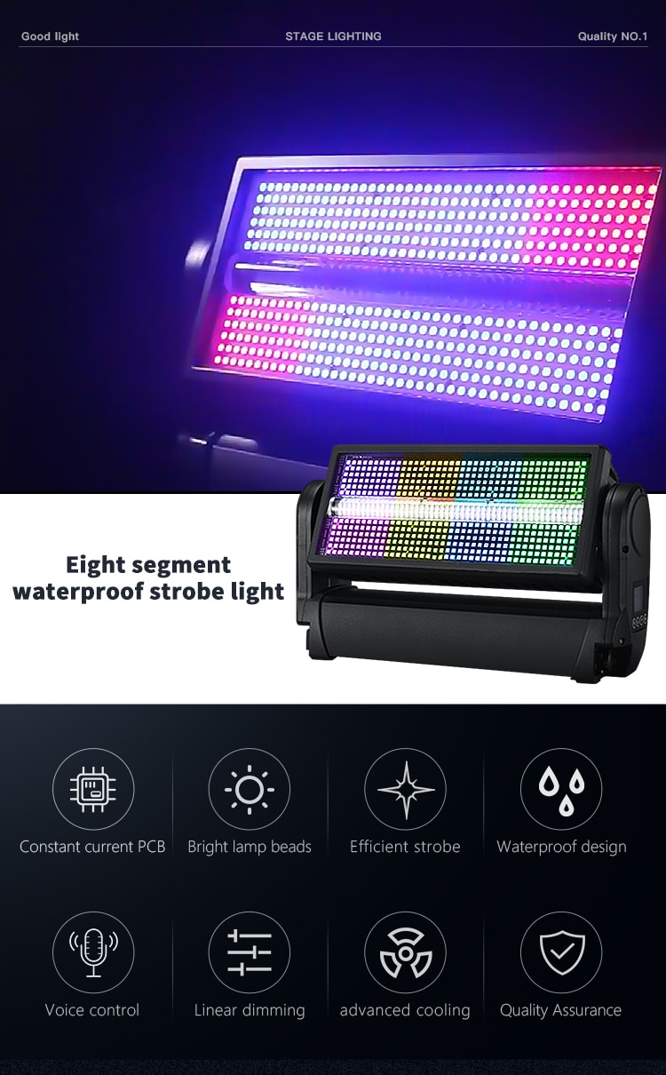 WATERPROOF 8 SEGMENT STROBE MOVING HEAD LIGHT