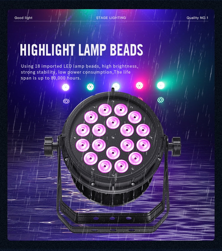 WATERPROOF 18PCS LED PAR LIGHT(PRIVATE MODEL)