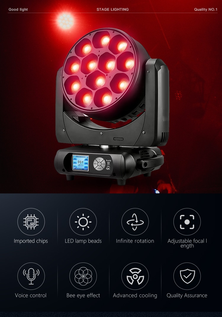 12*40W LED ZOOM WASH MOVING HEAD LIGHT