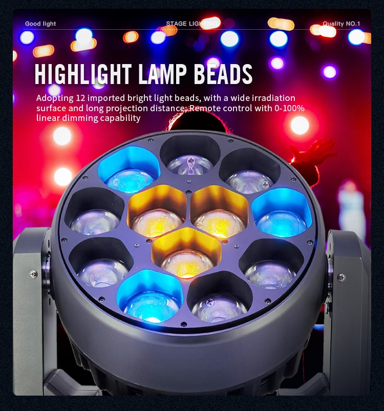 12*40W LED ZOOM WASH MOVING HEAD LIGHT