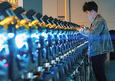 Production live shot of JCLIGHT Factory