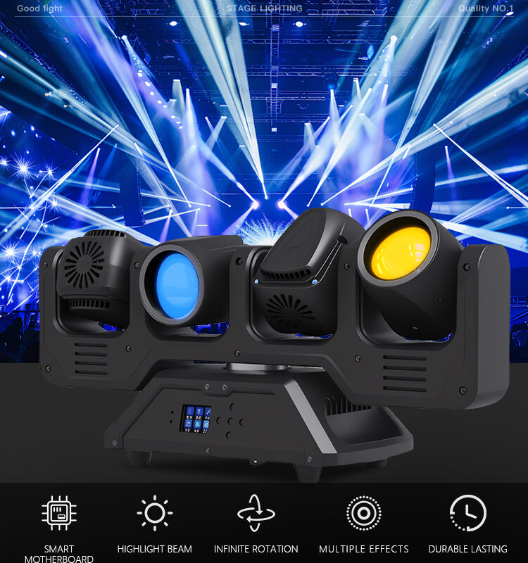 4x40W LED BEAM MOVING HEAD LIGHT WITH AUXILIARY LIGHT - Image 11