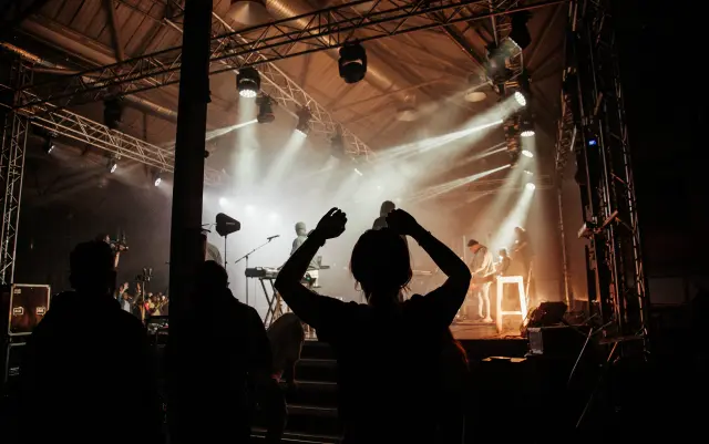 event lighting systems for entertainment venues showing beam wash profile lights and stage lighting setup