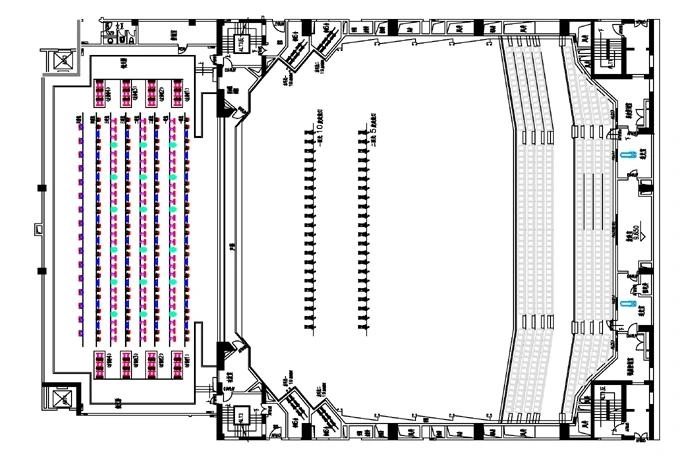 theatre stage lighting plan with professional lighting design and fixture placement diagram