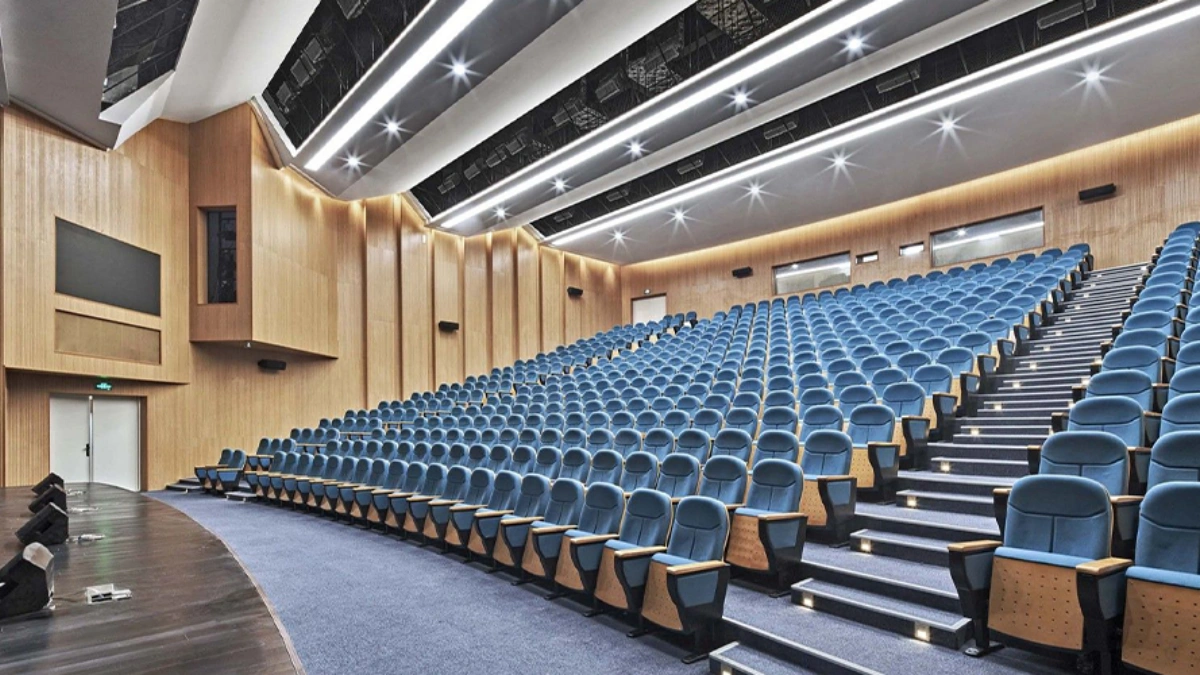 theatre stage lighting system with beam and wash lights for live performance stage