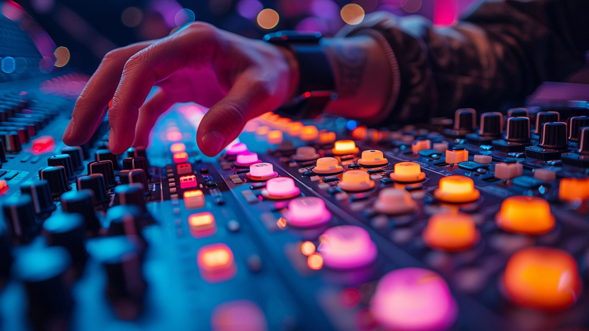 lighting control console integrated with stage lighting system setup